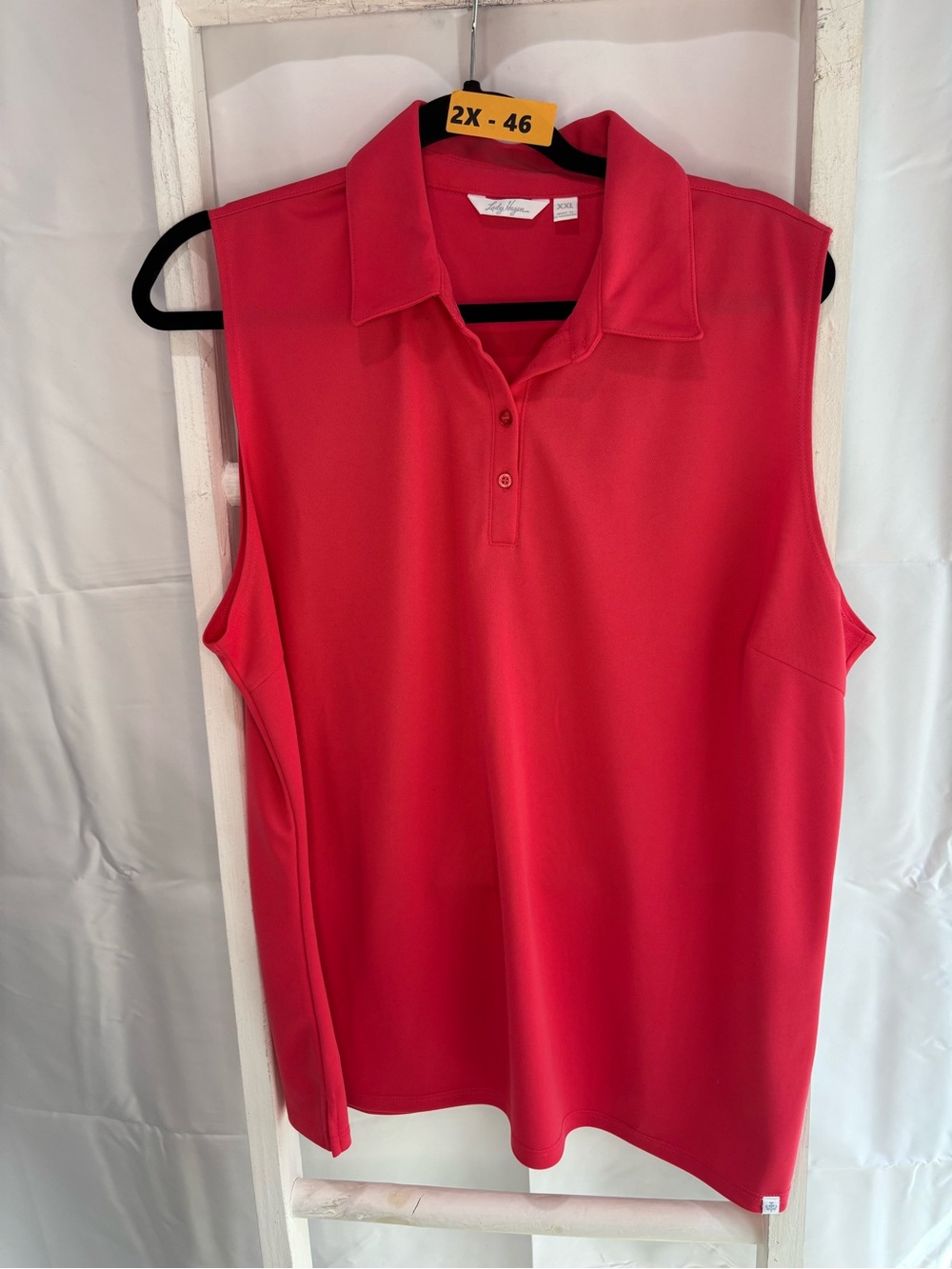 Lady Hagen Sleeveless Polo Tank in Red